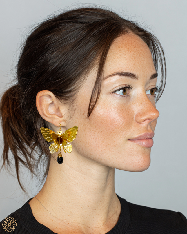 Large gemstone butterfly statement earrings - Sundara Joon