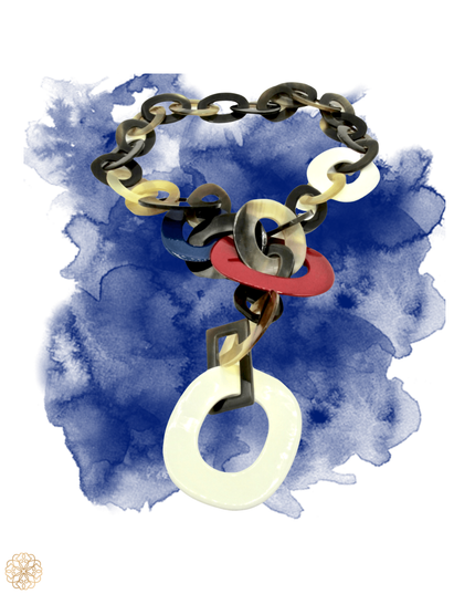 Bold chainlink statement necklace with a spot of color - Sundara Joon