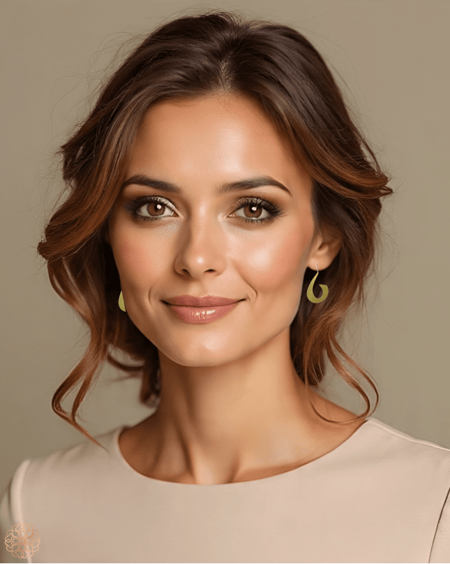 Brush metal drop earrings with a curl at the bottom - Sundara Joon