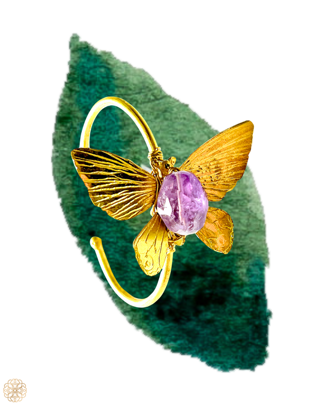 Butterfly cuff statement bracelet