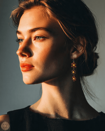 Cascade of flowers amber drop earrings - Sundara Joon