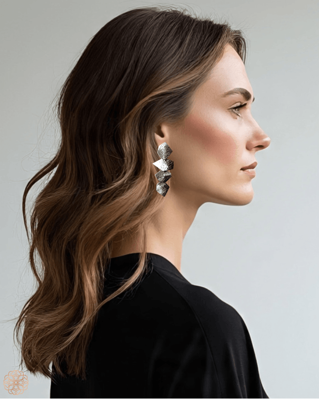 Cascading shapes sterling silver drop earrings - Sundara Joon