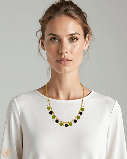 Chain necklace with colorful suspended gemstones - Sundara Joon