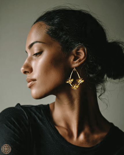 Chandelier style floral pearl drop earrings - Sundara Joon