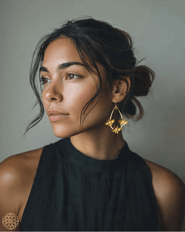 Chandelier style floral pearl drop earrings - Sundara Joon