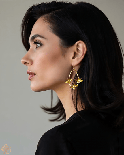 Chandelier style floral pearl drop earrings - Sundara Joon