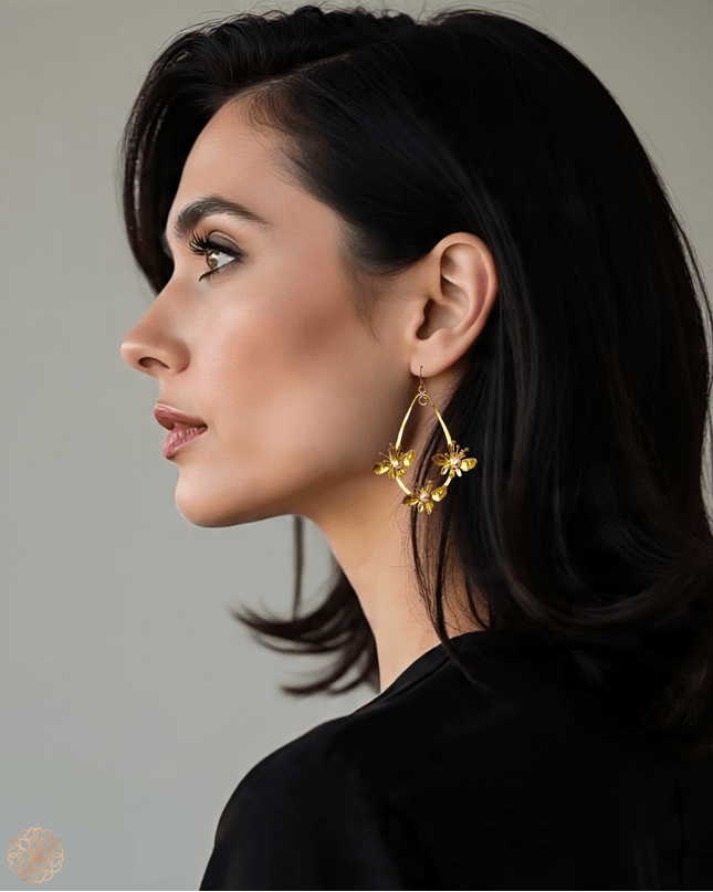 Chandelier style floral pearl drop earrings - Sundara Joon