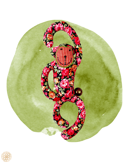 Cheeky monkey fabric door jewelry with bell - Sundara Joon