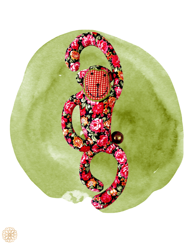 Cheeky monkey fabric door jewelry with bell - Sundara Joon