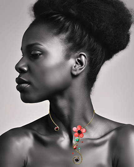 Choker necklace with cascading flower strand - Sundara Joon