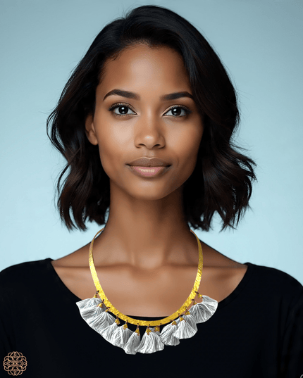 Choker necklace with colored tassels - Sundara Joon