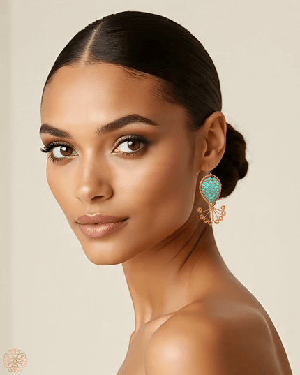 Chubby poisson turquoise statement earrings - Sundara Joon