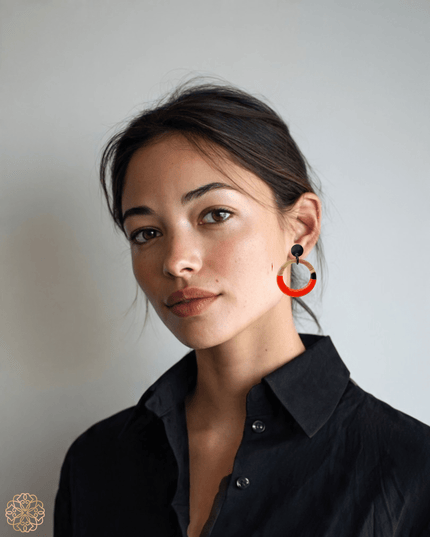 Circular drop horn earring - Sundara Joon
