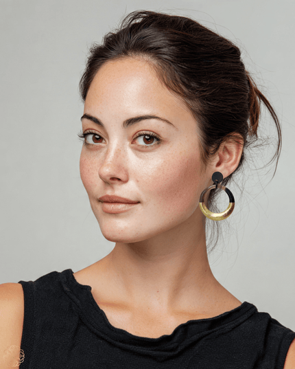 Circular drop horn earring - Sundara Joon