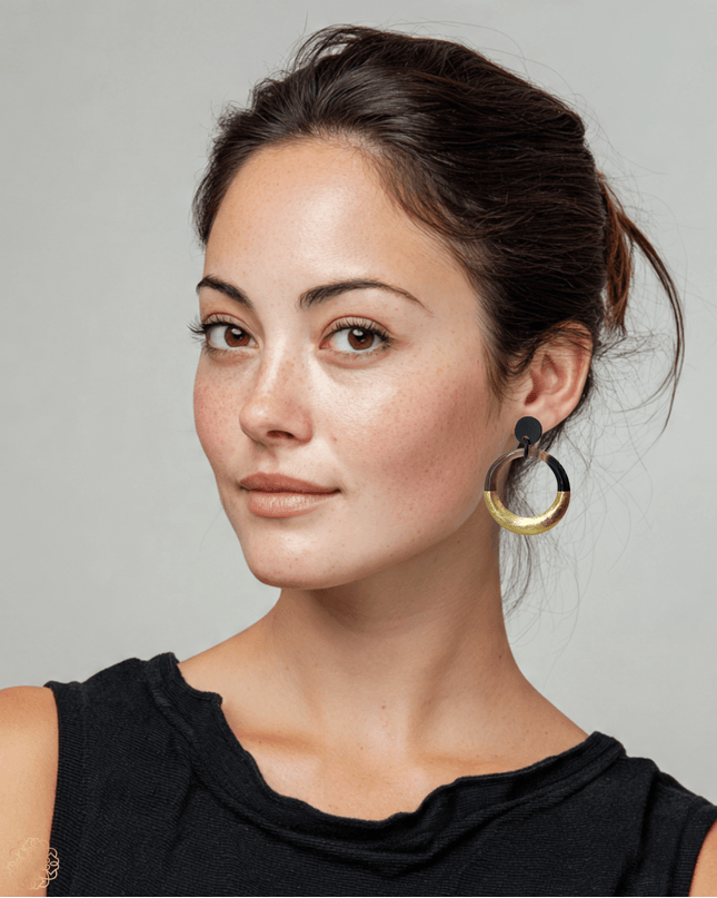 Circular drop horn earring - Sundara Joon