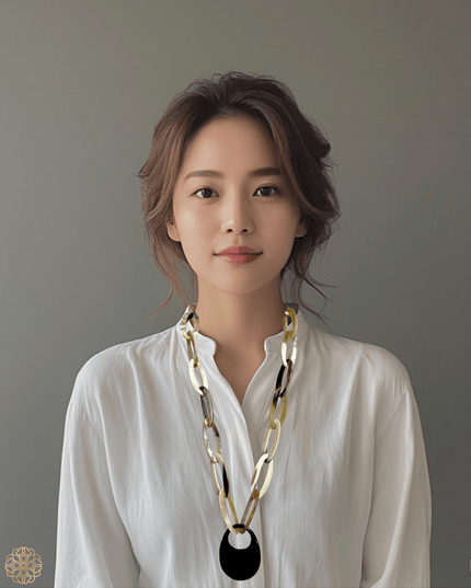 Classic and bold horn chainlink necklace - Sundara Joon
