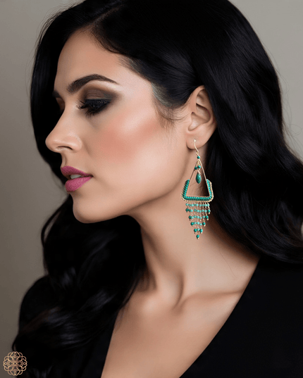 Colorful beaded bohemian statement drop earrings - Sundara Joon