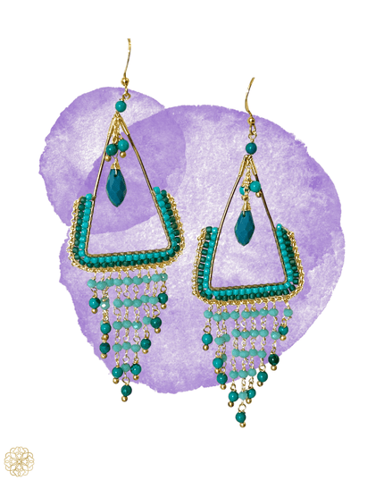 Colorful beaded bohemian statement drop earrings - Sundara Joon
