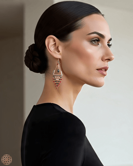 Colorful beaded bohemian statement drop earrings - Sundara Joon