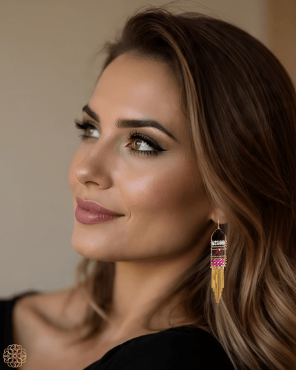 Colorful beaded dangling earrings - Sundara Joon