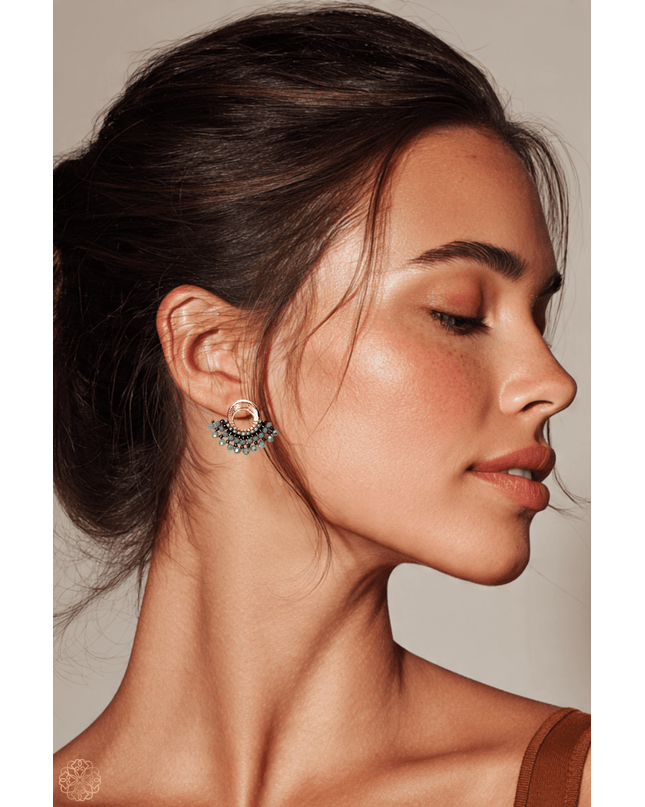 Colorful beaded fan earrings - Sundara Joon