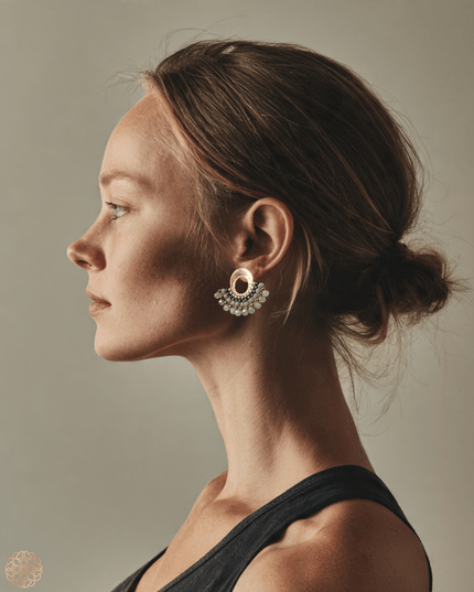 Colorful beaded fan earrings - Sundara Joon