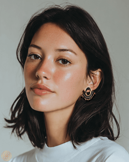 Colorful beaded fan earrings - Sundara Joon