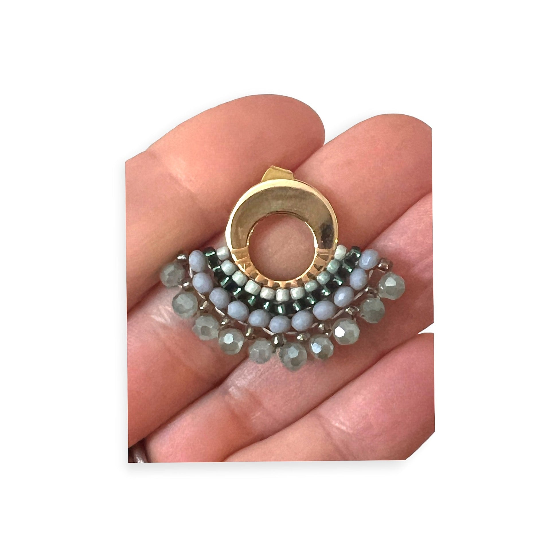 Colorful beaded fan earrings - Sundara Joon