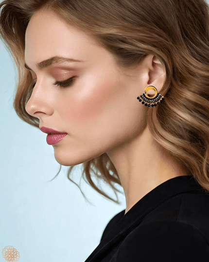 Colorful beaded fan earrings - Sundara Joon