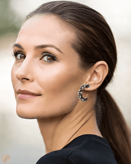 Colorful beaded hoop earrings - Sundara Joon