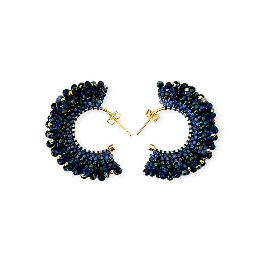 Colorful beaded hoop earrings - Sundara Joon