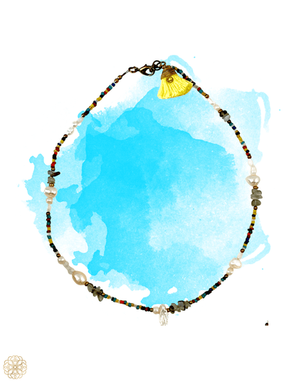 Colorful beaded tribal necklace with bold tassel - Sundara Joon