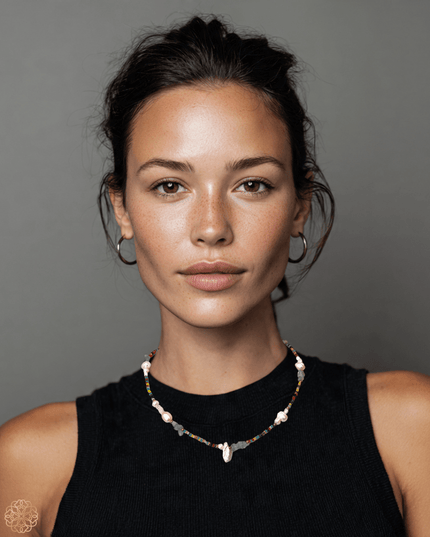 Colorful beaded tribal necklace with bold tassel - Sundara Joon