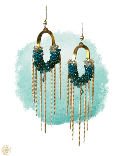 Colorful beaded waterfall earrings - Sundara Joon
