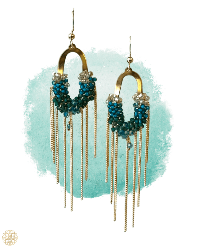 Colorful beaded waterfall earrings - Sundara Joon