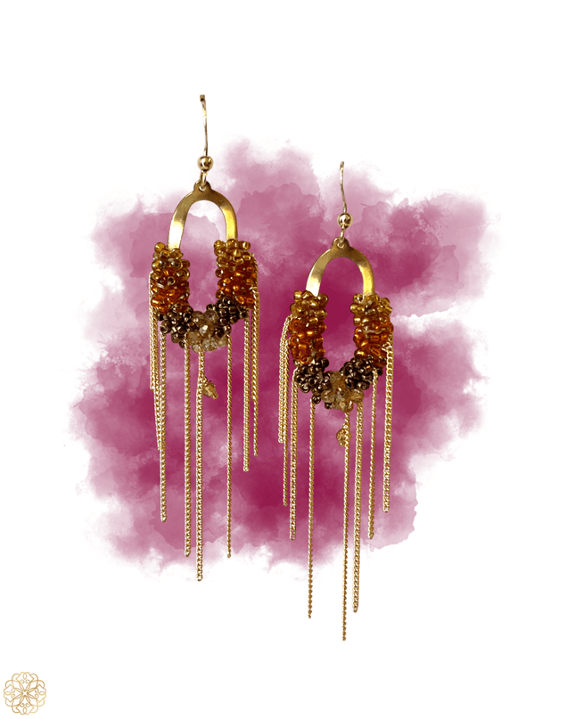 Colorful beaded waterfall earrings - Sundara Joon