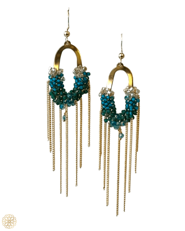 Colorful beaded waterfall earrings - Sundara Joon