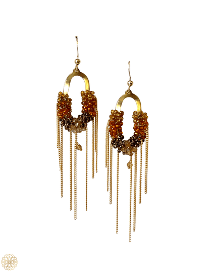 Colorful beaded waterfall earrings - Sundara Joon