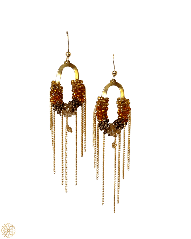 Colorful beaded waterfall earrings - Sundara Joon