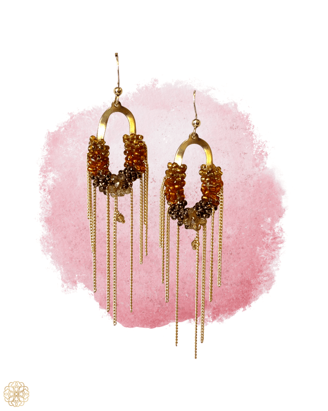 Colorful beaded waterfall earrings - Sundara Joon