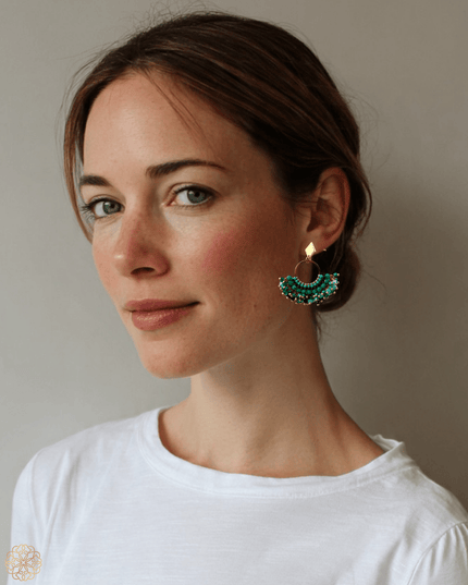 Colorful dangling beaded earrings - Sundara Joon