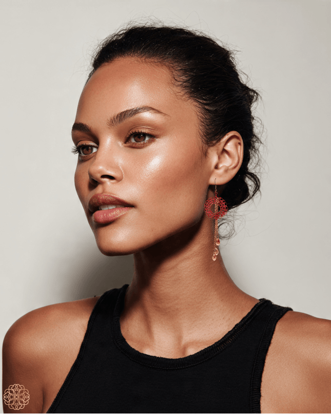Colorful earring with suspended crystals - Sundara Joon