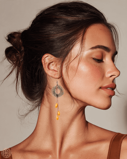 Colorful earring with suspended crystals - Sundara Joon