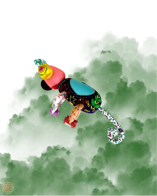 Colorful fabric chameleon - Sundara Joon
