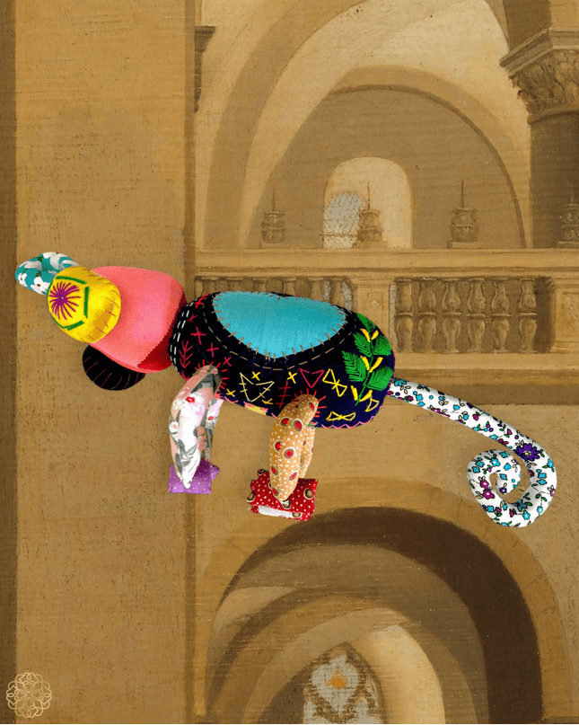 Colorful fabric chameleon - Sundara Joon