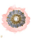 White and Grey (Pearl and Tanzanite) - US size 6 (16.5 mm)