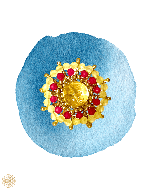 Colorful floral pattern ring - Sundara Joon