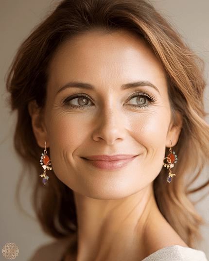 Colorful floral stone earrings - Sundara Joon