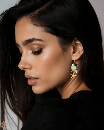 Colorful floral stone earrings - Sundara Joon