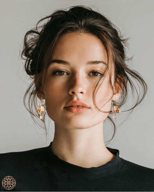 Colorful floral stone earrings - Sundara Joon